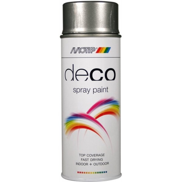 MOTIP DECO LAK HOOGGLANS RAL 9007 GRIJS-ALUMINIUM SPUITBUS  400ml