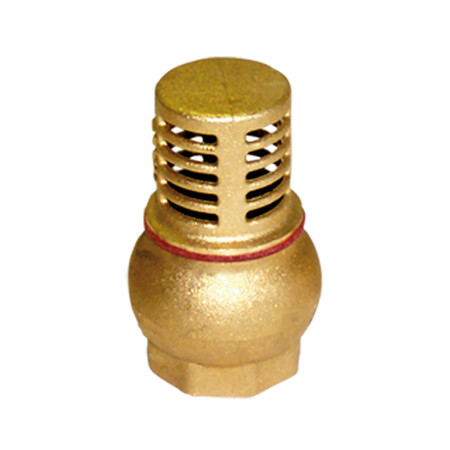 Voetklep met korf voor aanzuigleiding - messing 4/4"F