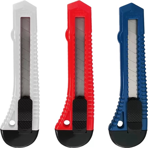 [ZM30] Afbreekmessen – 18mm – Set van 3 – Extra grip – Met veiligheidssluiting