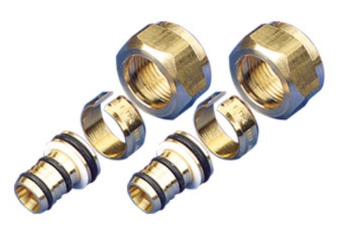 [A48535] Pex-Alu rechte koppeling. D3/4" F. 20 x 2.0 mm