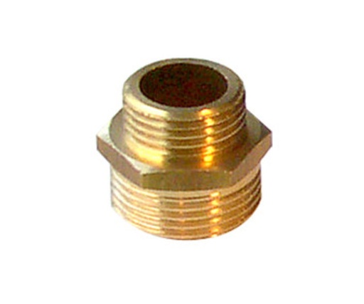 [A21921] Messing verloopnippel 3/8"m x 1/4"m