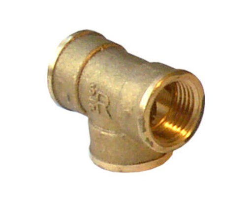 [A21105] Messing T-stuk 1/2" FFF
