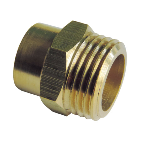 [B09084] Overgang recht FE-CU - messing 1/2"M x Ø15F