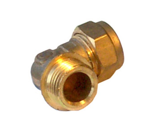 [A31345] Knelfitting rechte koppeling - koper Ø22 x 3/4"m