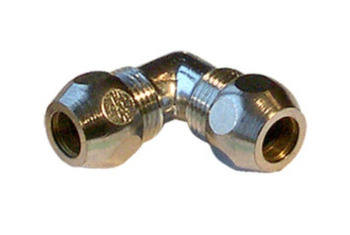 [A06094] Chroom Haakse Knelkoppeling bic Ø10 x bic Ø10