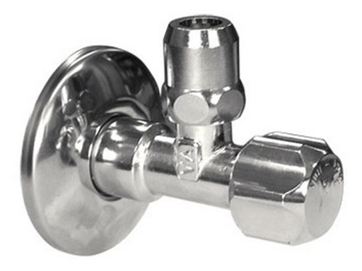 [A06004] Hoekstopkraan 1/2"- Ø10 + lange moer en rozet per 2