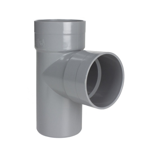 [3102.4909] Sanitair T-stuk Grijs Ø90mm - 87° M/F