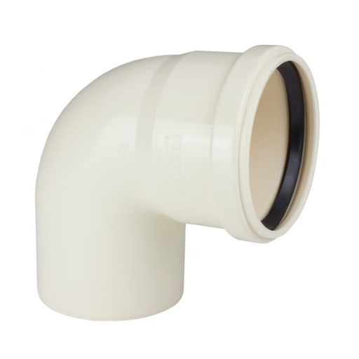 [3101.2108] Sanitaire Bocht Ivoor met Rubberdichting Ø100mm - 87°