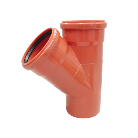 [6003.1200] RIOOL T-STUK Ø200MM-45° ROODBRUIN