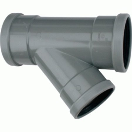 [6000.4164] RIOOL T-STUK Ø160MM-45° M/M/M/GRIJS