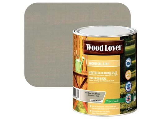 WOODLOVER WOOD OIL 950 OUD HOUT GRIJS 0,75 LITER