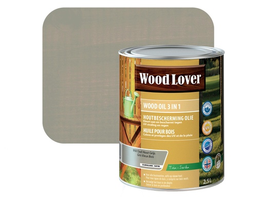 WOODLOVER WOOD OIL 950 OUD HOUT GRIJS 2,5 LITER