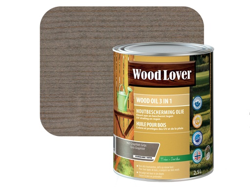 WOODLOVER WOOD OIL 960 GRAFIET GRIJS 2,5 LITER