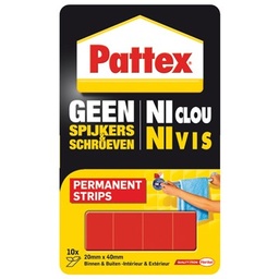 [701630] Pattex Geen Spijkers&Schroeven Montagestrips Permanent 10st
