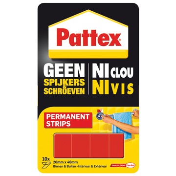 [701630] Pattex Geen Spijkers&Schroeven Montagestrips Permanent 10st
