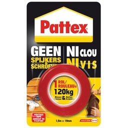 [1466652] Pattex Geen Spijkers&Schroeven Montagetape120KG 1,5m