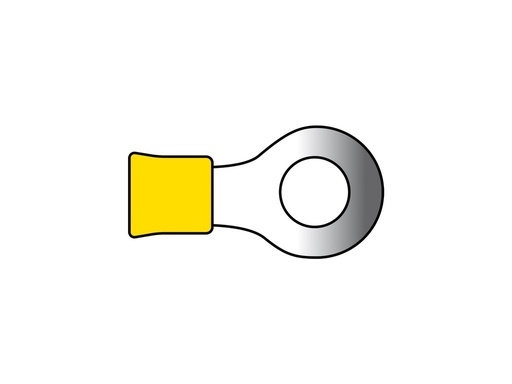 [1624028] Carpoint Ring Kabelschoen 676 M6 Geel 10 Stuks