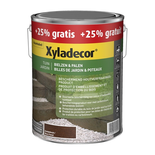 Xyladecor Bielzen en Palen Donkerbruin 4+1 L