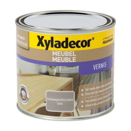 [5208217] Xyladecor Meubelvernis Satin Schaduwgrijs 0,5L