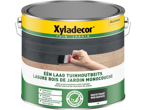 [XY5890074] Xyladecor Een Laag Tuinhoutbeits Grafzwart 2.5L