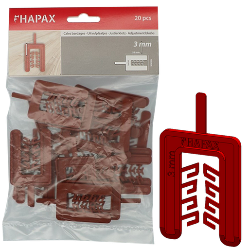 [HAP052N0000300055A] HAPAX uitvulplaatjes 3x40,00x55 /20st