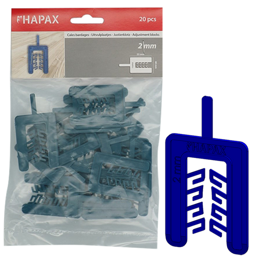 [HAP052N0000200055A] HAPAX uitvulplaatjes 2x40,00x55 /20st