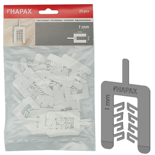 [HAP052N0000100055A] HAPAX uitvulplaatjes 1x40,00x55 /20st