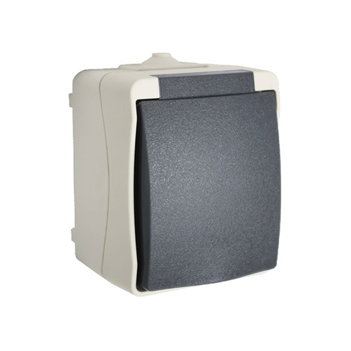 [425001060] Profile Opbouwstopcontact 2-polig +Aarding en Veiligheid Spatwaterdicht Grijs