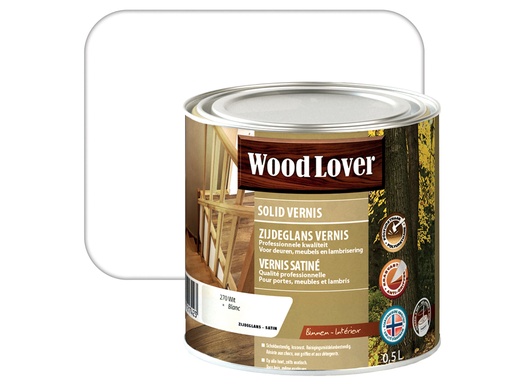 WOODLOVER SOLID VERNIS 270 WIT 0,5L