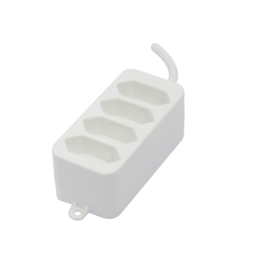 [44502] Stekkerblok 4X2,5A 1M Snoer Wit