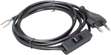 [106654] SNOER+SCHAKELAAR 2X0,75 2M ZWART