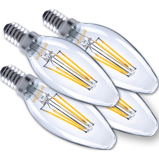 [29551] Sylvania ToLEDo Retro Candle E14 4,5W 470Lm Warm White Helder 4-PACK