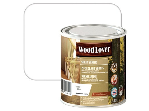 WOODLOVER SOLID VERNIS 270 WIT 0,25L