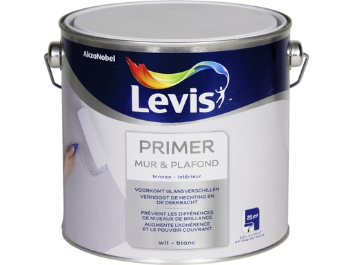Levis Primer Muur & Plafond wit 2,5l