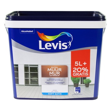 [LV5070905] Levis Muur Buiten Muurverf Zijdeglans Wit 5+1 L