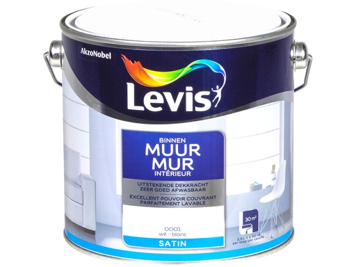 Levis Muurverf Zijdeglans 2,5l Wit