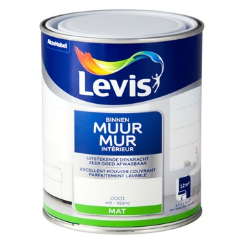 [LV5075664] Levis Muur Binnen Mat Wit 1L