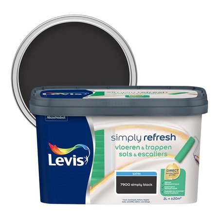 [LV5687484] Levis Simply Refresh vloeren & trappen zijdeglans 2l simply black