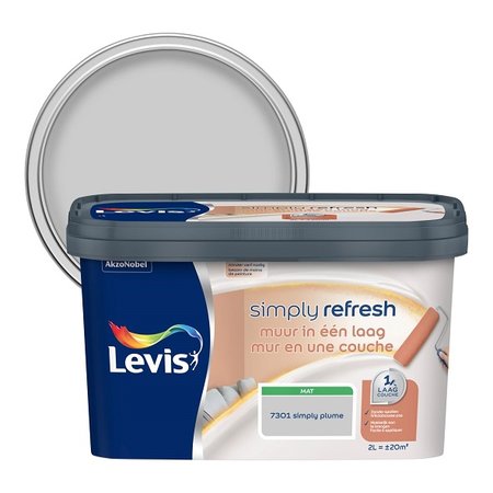 [LV5687491] Levis Simply Refresh muurverf 1 laag mat 2l simply plume