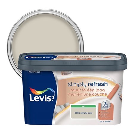 [LV5687494] Levis Simply Refresh muurverf 1 laag mat 2l simply oats