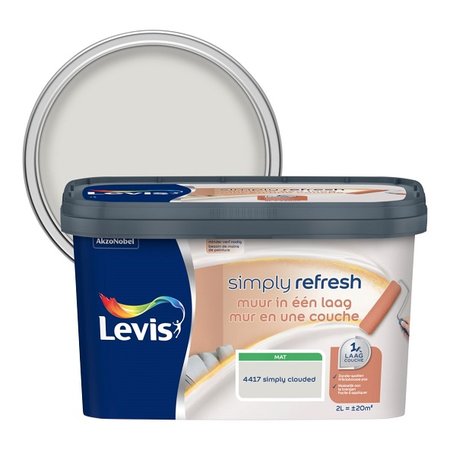 [LV5687490] Levis Simply Refresh muurverf 1 laag mat 2l simply clouded