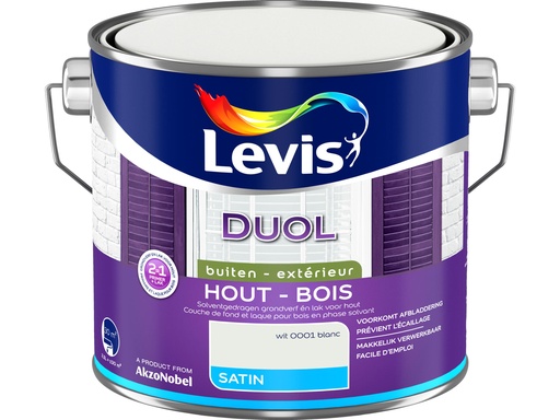 Levis Duol Lak & Primer 2 in 1 Zijdeglans Wit 2,5 liter