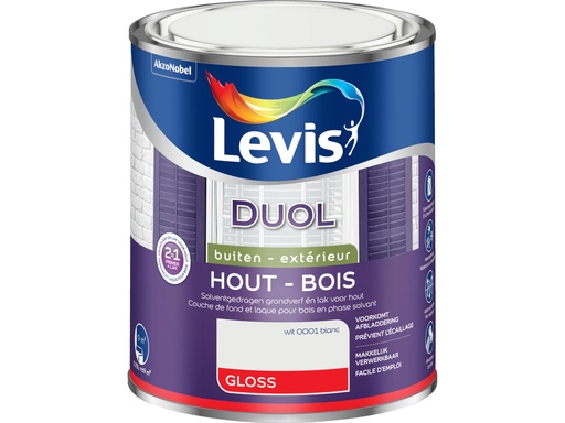 Levis Duol Lak & Primer 2 in 1 Hoogglans Wit 750 ml