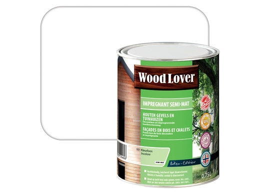 WOODLOVER IMPREGN. SEMI-MAT 001 KLEURLOOS 0,75 LITER