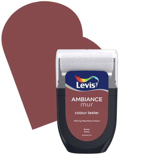 [LV5357150] Levis Ambiance Tester Muurverf Extra mat 30ml 2727 Robijn