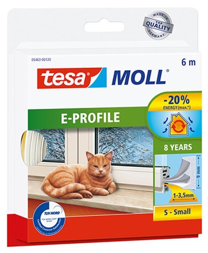 [1001366] TESA TOCHTSTRIP RUBBER E WIT 6MX9MM