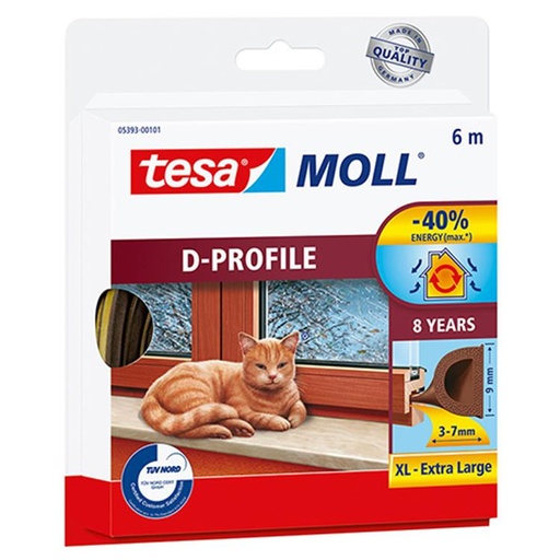 [1002459] TESA TOCHTSTRIP RUBBER D BRUIN 6MX9MM