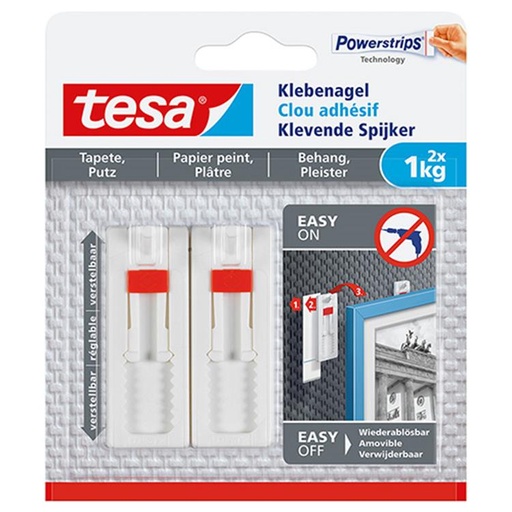 [77774-00000-00] TESA VERSTELBARE KLEVENDE SPIJKER GEVOELIGE OPPERVLAKKEN 1KG