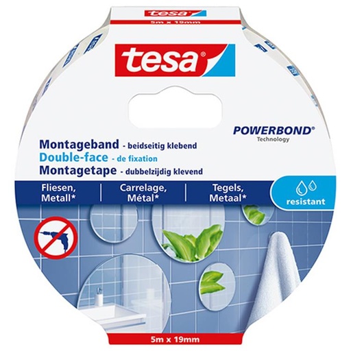 [1051184] TESA POWERBOND MONTAGETAPE 5MX19MM WATERPROOF