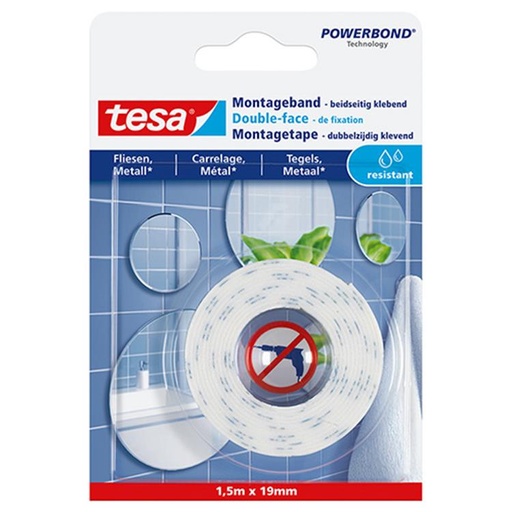 [1051183] TESA POWERBOND MONTAGETAPE 1,5MX19MM WATERPOOF